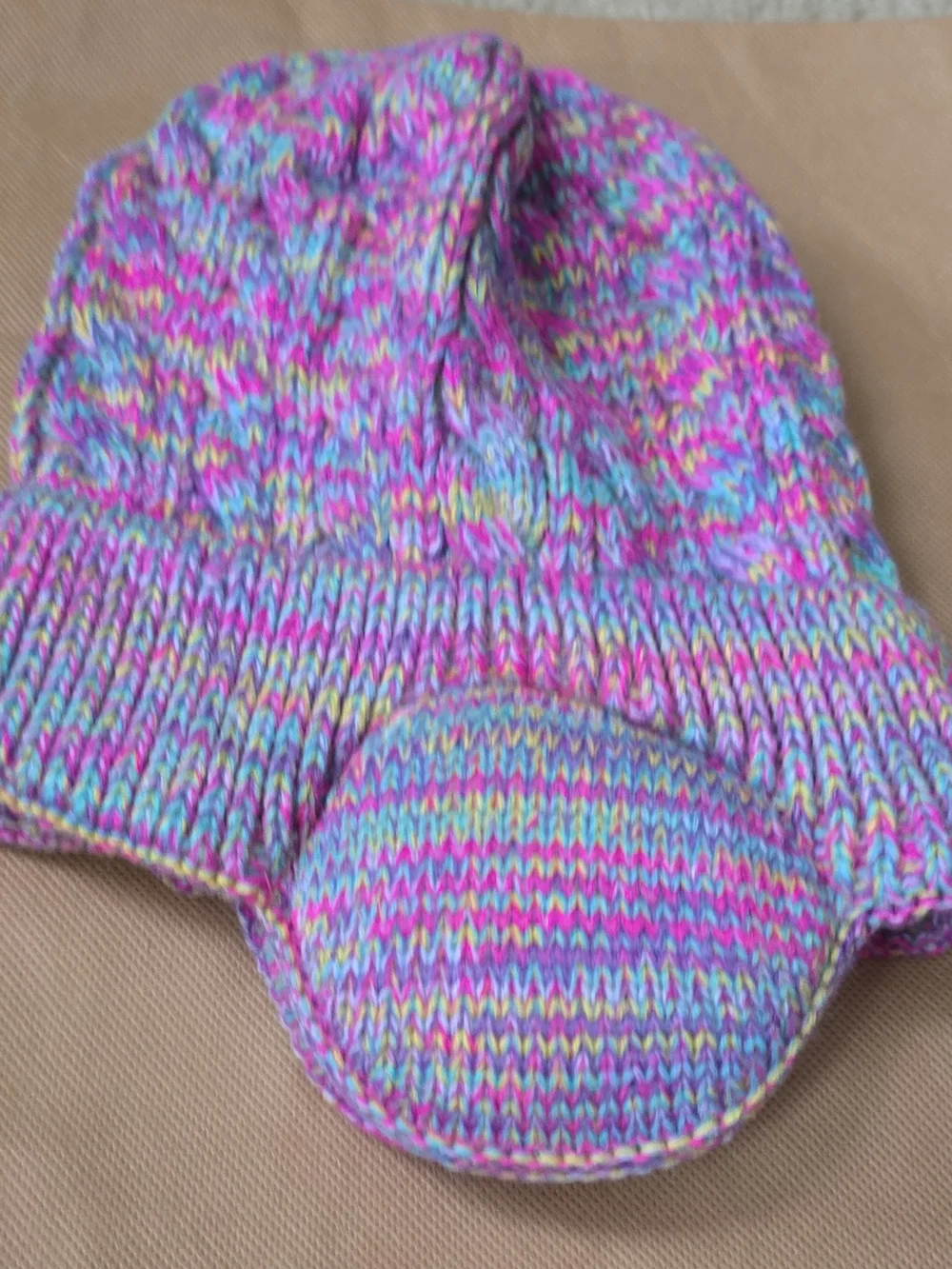 Kids Knit Hat, Scarf & Five-Toe Gloves Set - Pink Multi